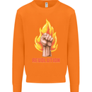 Pixelated Revolution Anarchy Anarchist 99% Mens Sweatshirt Jumper Orange