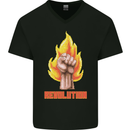 Pixelated Revolution Anarchy Anarchist 99% Mens V-Neck Cotton T-Shirt Black