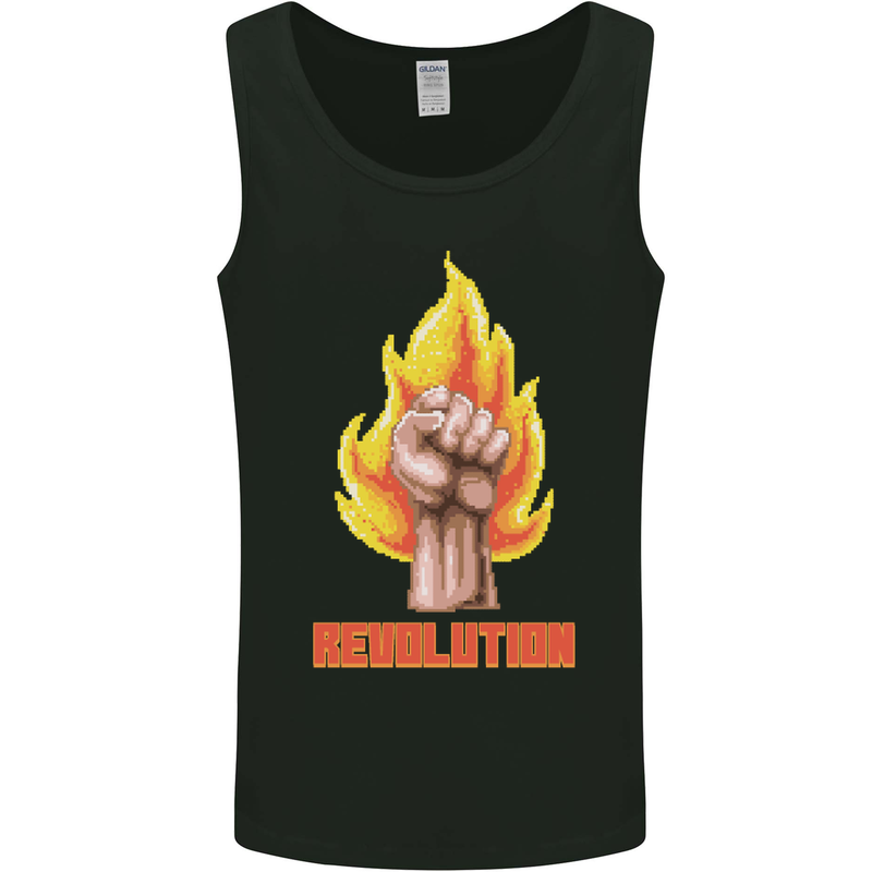 Pixelated Revolution Anarchy Anarchist 99% Mens Vest Tank Top Black