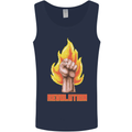 Pixelated Revolution Anarchy Anarchist 99% Mens Vest Tank Top Navy Blue