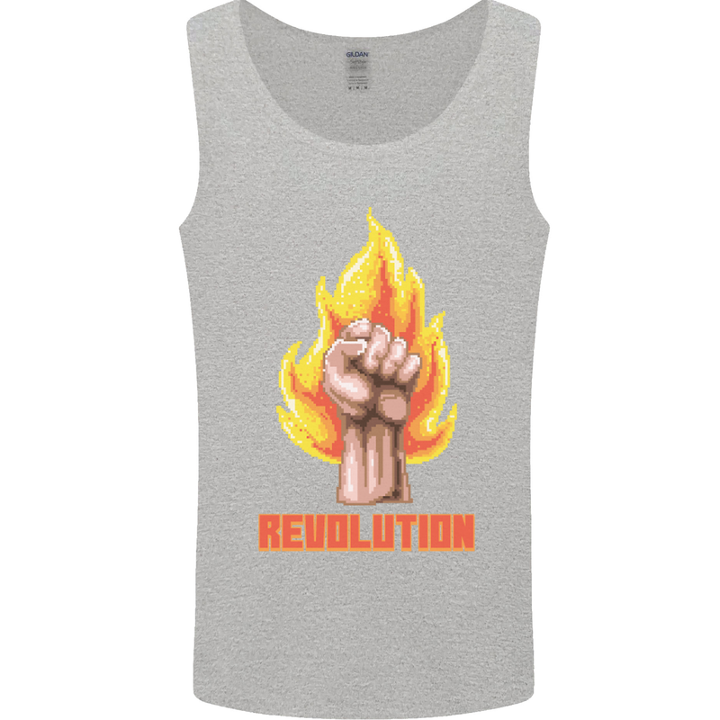 Pixelated Revolution Anarchy Anarchist 99% Mens Vest Tank Top Sports Grey
