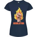 Pixelated Revolution Anarchy Anarchist 99% Womens Petite Cut T-Shirt Navy Blue