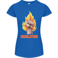 Pixelated Revolution Anarchy Anarchist 99% Womens Petite Cut T-Shirt Royal Blue