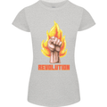 Pixelated Revolution Anarchy Anarchist 99% Womens Petite Cut T-Shirt Sports Grey
