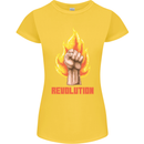 Pixelated Revolution Anarchy Anarchist 99% Womens Petite Cut T-Shirt Yellow