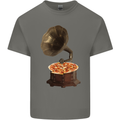 Pizza Gramophone Turntable Vinyl Records DJ Kids T-Shirt Childrens Charcoal