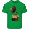 Pizza Gramophone Turntable Vinyl Records DJ Mens Cotton T-Shirt Tee Top Irish Green