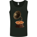 Pizza Gramophone Turntable Vinyl Records DJ Mens Vest Tank Top Black