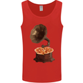 Pizza Gramophone Turntable Vinyl Records DJ Mens Vest Tank Top Red