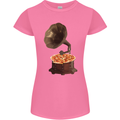 Pizza Gramophone Turntable Vinyl Records DJ Womens Petite Cut T-Shirt Azalea