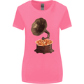 Pizza Gramophone Turntable Vinyl Records DJ Womens Wider Cut T-Shirt Azalea