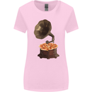 Pizza Gramophone Turntable Vinyl Records DJ Womens Wider Cut T-Shirt Light Pink