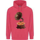 Pizza Gramophone Vinyl Records Turntable DJ Childrens Kids Hoodie Heliconia