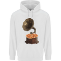 Pizza Gramophone Vinyl Records Turntable DJ Childrens Kids Hoodie White