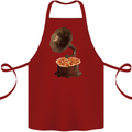 Pizza Gramophone Vinyl Records Turntable DJ Cotton Apron 100% Organic Maroon