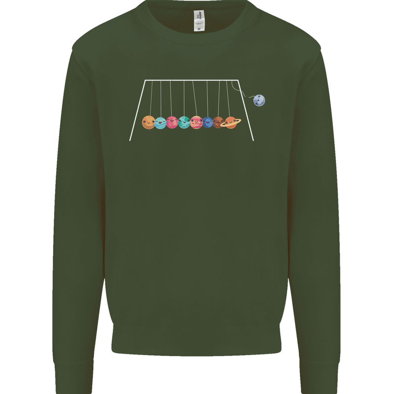Planets Game Astronomy Space Funny Universe Kids Sweatshirt Jumper Forest Green
