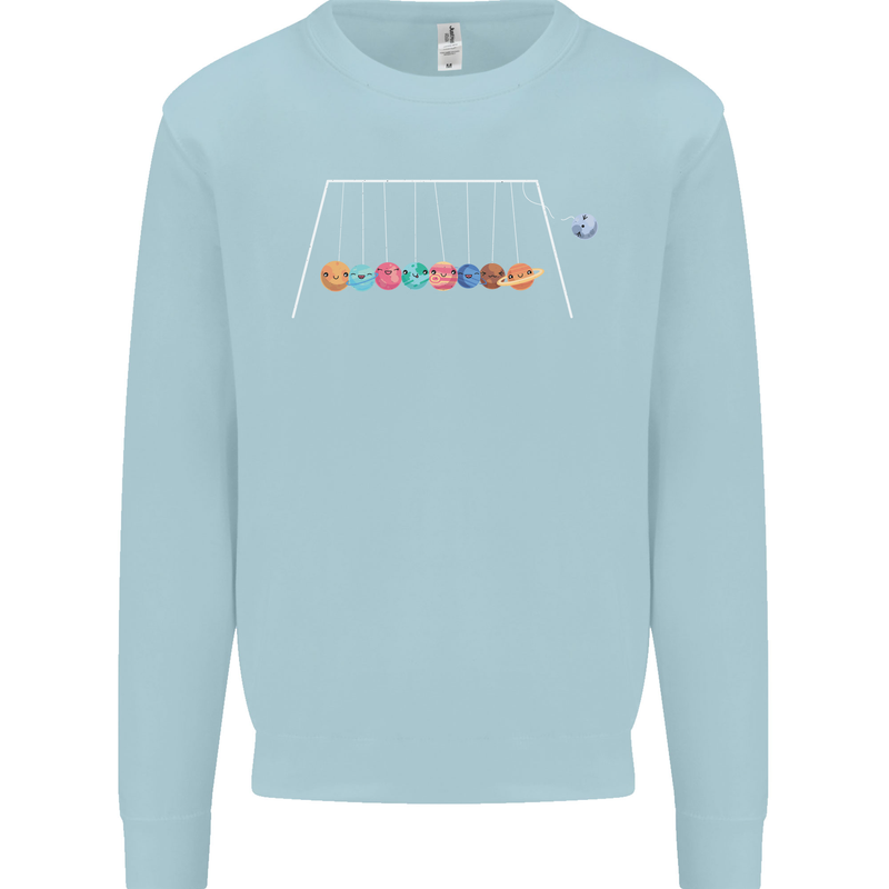 Planets Game Astronomy Space Funny Universe Kids Sweatshirt Jumper Light Blue