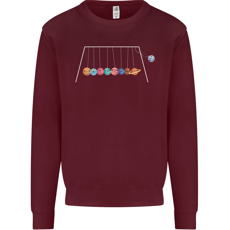 Planets Game Astronomy Space Funny Universe Kids Sweatshirt Jumper Maroon