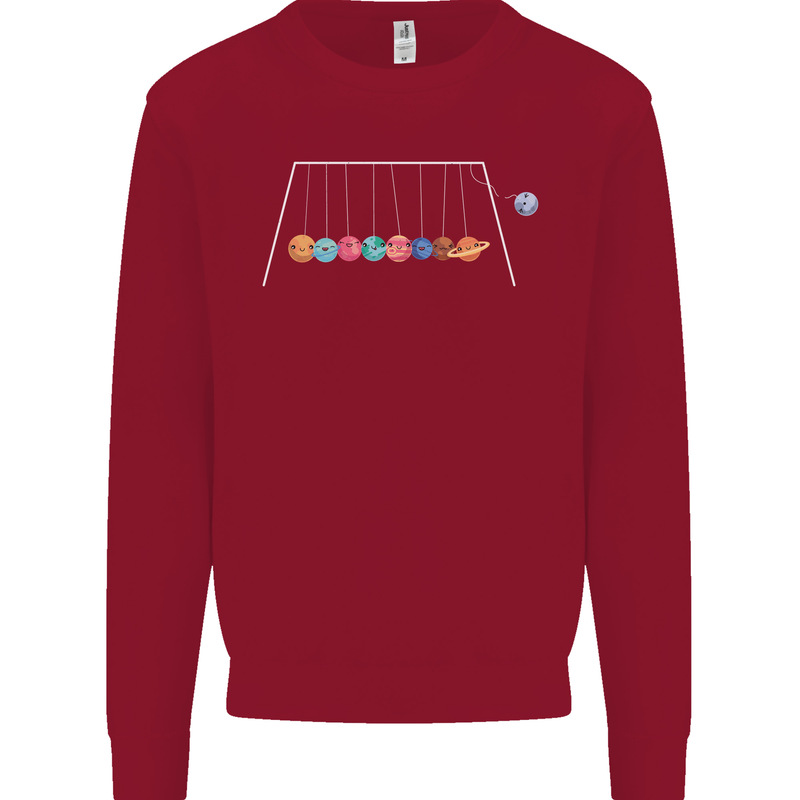 Planets Game Astronomy Space Funny Universe Kids Sweatshirt Jumper Red
