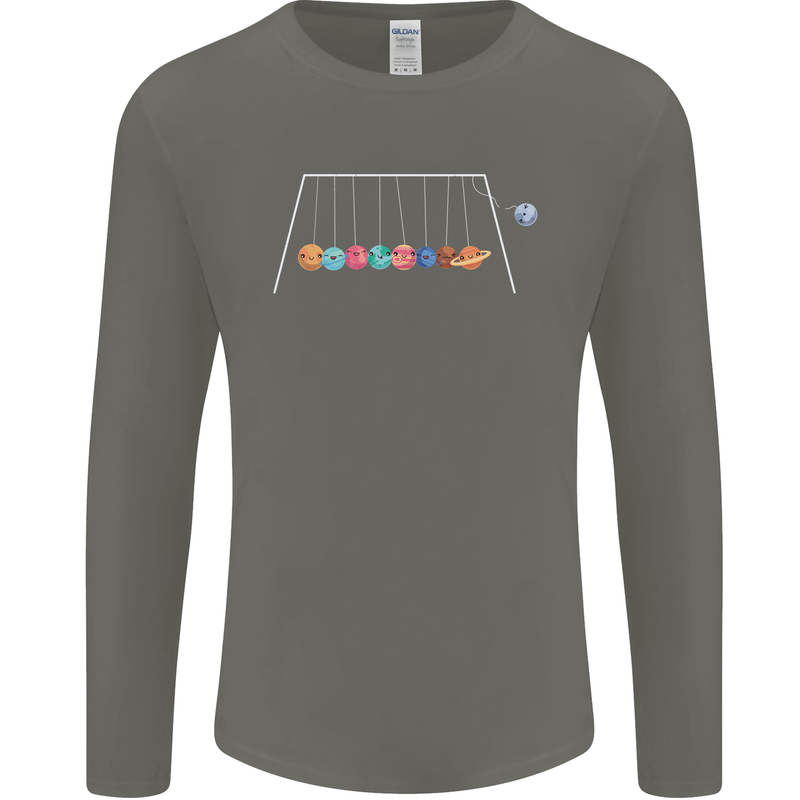 Planets Game Astronomy Space Funny Universe Mens Long Sleeve T-Shirt Charcoal