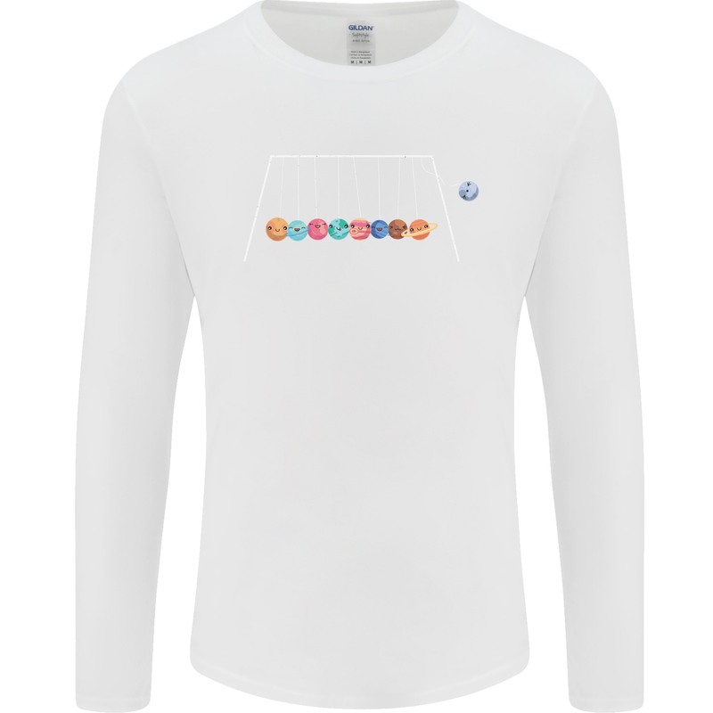 Planets Game Astronomy Space Funny Universe Mens Long Sleeve T-Shirt White