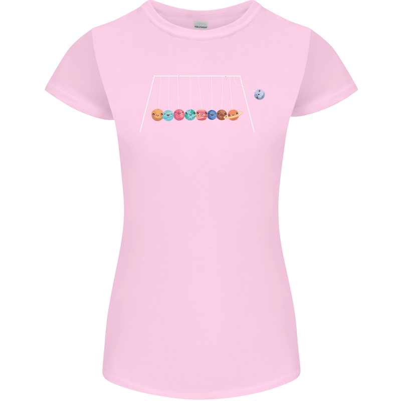 Planets Game Astronomy Space Funny Universe Womens Petite Cut T-Shirt Light Pink