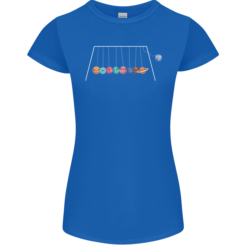 Planets Game Astronomy Space Funny Universe Womens Petite Cut T-Shirt Royal Blue