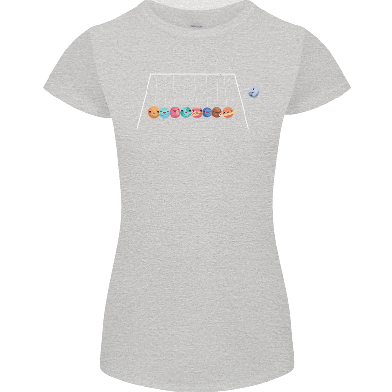 Planets Game Astronomy Space Funny Universe Womens Petite Cut T-Shirt Sports Grey