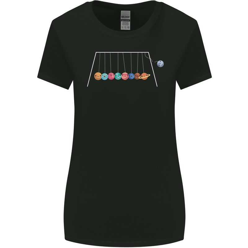 Planets Game Astronomy Space Funny Universe Womens Wider Cut T-Shirt Black