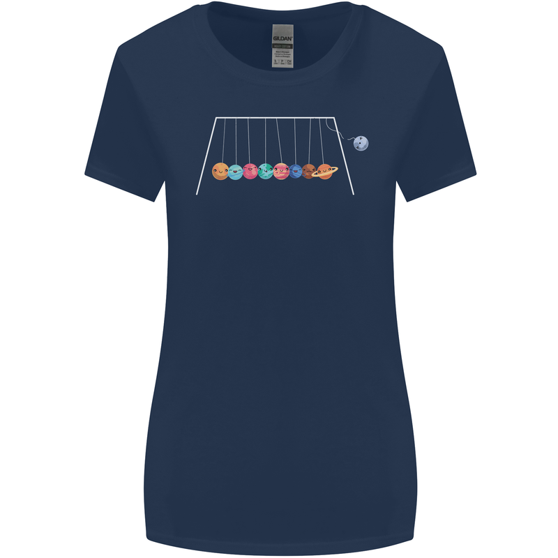 Planets Game Astronomy Space Funny Universe Womens Wider Cut T-Shirt Navy Blue