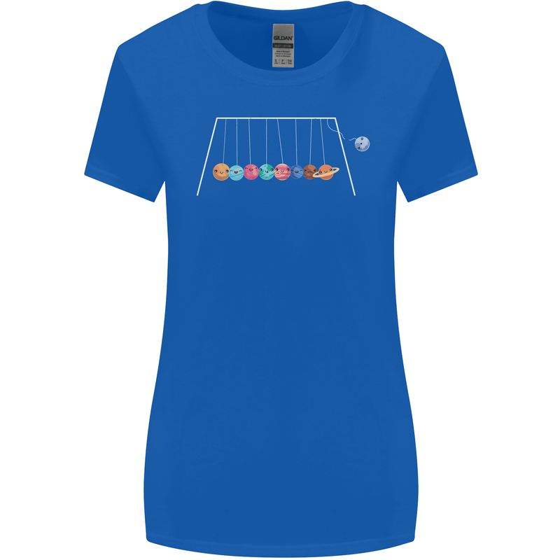 Planets Game Astronomy Space Funny Universe Womens Wider Cut T-Shirt Royal Blue