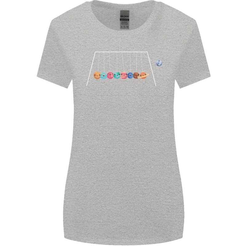 Planets Game Astronomy Space Funny Universe Womens Wider Cut T-Shirt Sports Grey