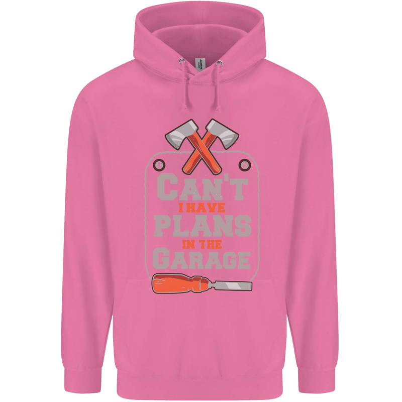 Plans In the Garage Carpenter DIY Tradesman Childrens Kids Hoodie Azalea