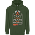 Plans In the Garage Carpenter DIY Tradesman Childrens Kids Hoodie Forest Green