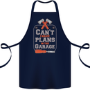 Plans In the Garage Carpenter DIY Tradesman Cotton Apron 100% Organic Navy Blue