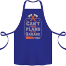 Plans In the Garage Carpenter DIY Tradesman Cotton Apron 100% Organic Royal Blue