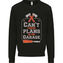 Plans In the Garage Carpenter DIY Tradesman Kids Sweatshirt Jumper Black