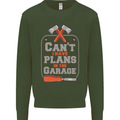 Plans In the Garage Carpenter DIY Tradesman Kids Sweatshirt Jumper Forest Green