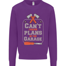 Plans In the Garage Carpenter DIY Tradesman Kids Sweatshirt Jumper Purple