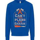 Plans In the Garage Carpenter DIY Tradesman Kids Sweatshirt Jumper Royal Blue