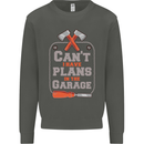 Plans In the Garage Carpenter DIY Tradesman Kids Sweatshirt Jumper Storm Grey