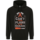 Plans In the Garage Carpenter DIY Tradesman Mens 80% Cotton Hoodie Black