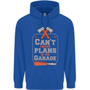 Plans In the Garage Carpenter DIY Tradesman Mens 80% Cotton Hoodie Royal Blue