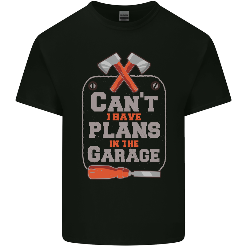Plans In the Garage Carpenter DIY Tradesman Mens Cotton T-Shirt Tee Top Black