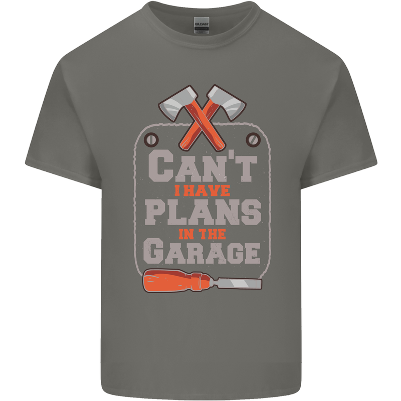 Plans In the Garage Carpenter DIY Tradesman Mens Cotton T-Shirt Tee Top Charcoal