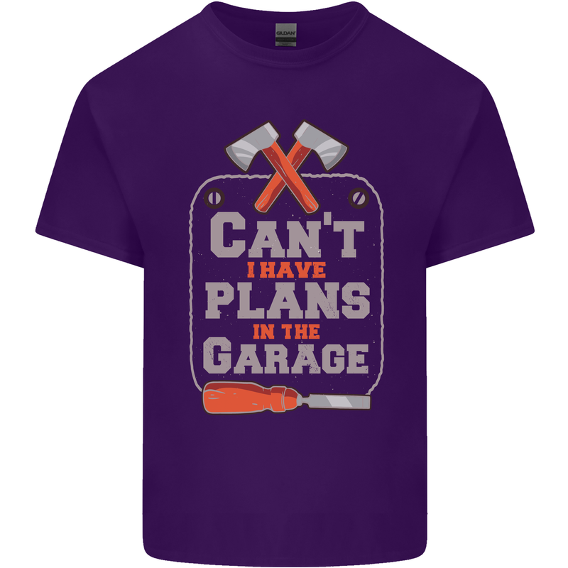 Plans In the Garage Carpenter DIY Tradesman Mens Cotton T-Shirt Tee Top Purple
