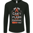 Plans In the Garage Carpenter DIY Tradesman Mens Long Sleeve T-Shirt Black