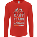 Plans In the Garage Carpenter DIY Tradesman Mens Long Sleeve T-Shirt Red