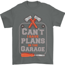 Plans In the Garage Carpenter DIY Tradesman Mens T-Shirt 100% Cotton Charcoal