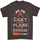Plans In the Garage Carpenter DIY Tradesman Mens T-Shirt 100% Cotton Dark Chocolate